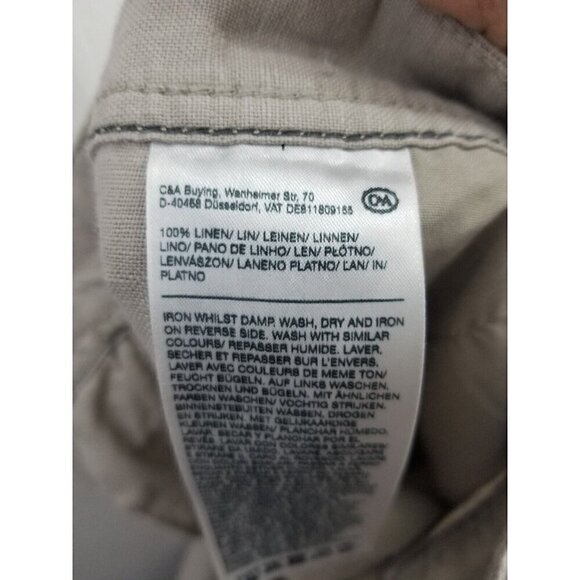 C & A Straight Fit Linen Beige Pants 40 X 32 - Picture 7 of 9